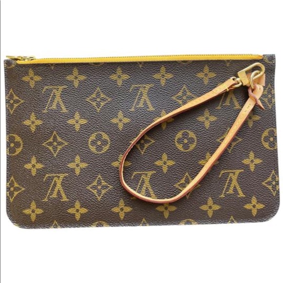 Louis Vuitton Handbags - Auth Louis Vuitton YELLOW NEON Neverfull GM wristlet